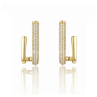 Pozlačeni ženski uhani s cirkoni