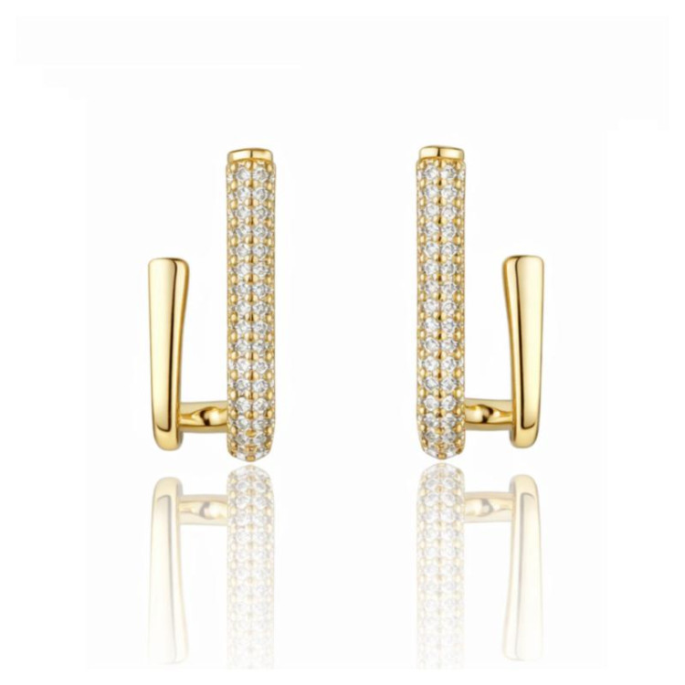 Pozlačeni ženski uhani s cirkoni