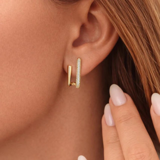 Pozlačeni ženski uhani s cirkoni