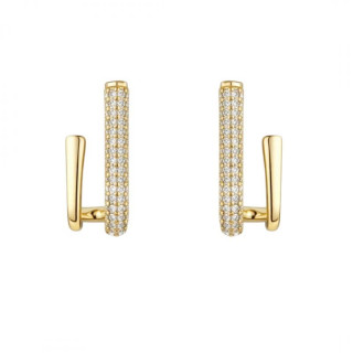 Pozlačeni ženski uhani s cirkoni