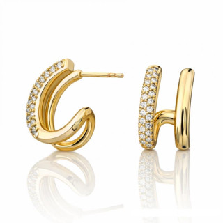 Ženski pozlačeni uhani s cirkoni