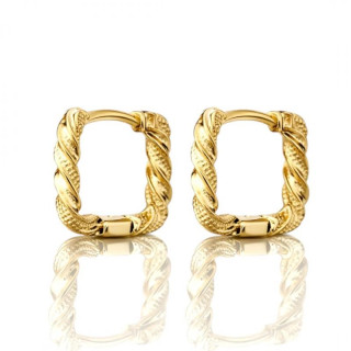 Kvadratni pozlačeni ženski uhani