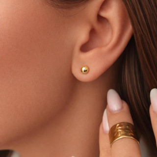 Pozlačeni ženski uhani z okroglim izrezom