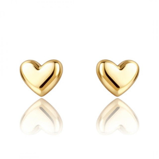 Ženski pozlačeni uhani s srčki