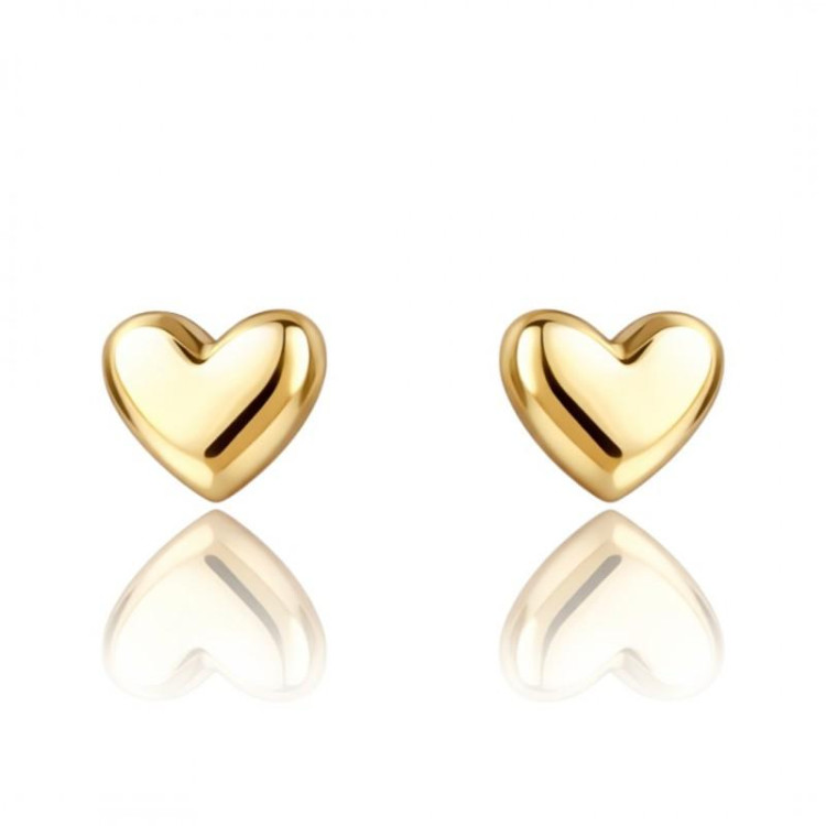 Ženski pozlačeni uhani s srčki