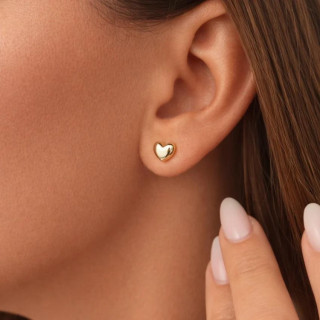 Ženski pozlačeni uhani s srčki