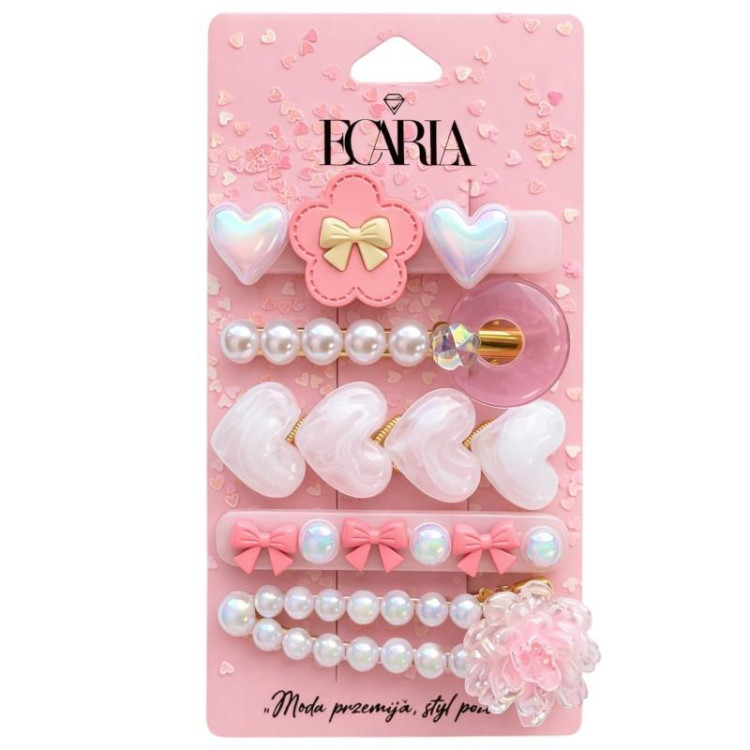 Komplet 5 sponk za lase z biseri in pentljami