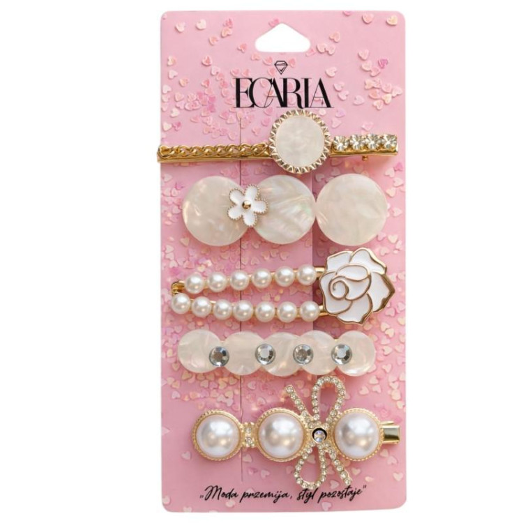 Komplet 5 bisernih sponk za lase