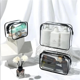 Komplet 3 prozornih kozmetičnih torbic