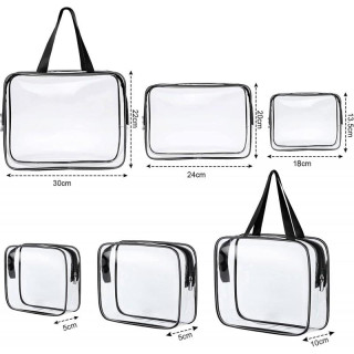 Komplet 3 prozornih kozmetičnih torbic