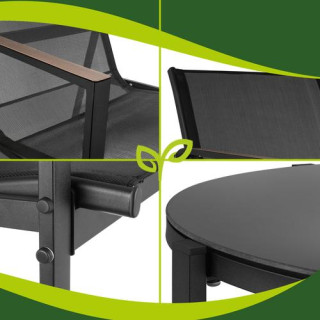 Črno vrtno pohištvo - miza, stoli, kavč