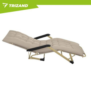 Zložljiv vrtni ležalnik v bež barvi