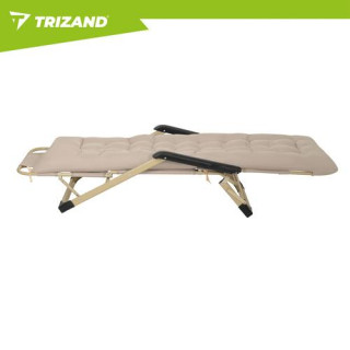 Zložljiv vrtni ležalnik v bež barvi