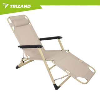 Zložljiv vrtni ležalnik v bež barvi