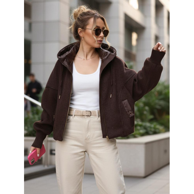 Prehodna rjava ženska jakna TY5638