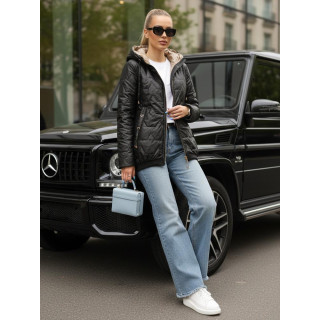 Črna prešita ženska jakna TY5546