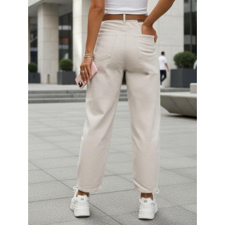 Ženske bež kavbojke mom fit UY2918