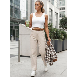 Ženske svetlo bež kavbojke mom fit UY2919