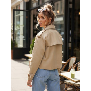 Kratek bež ženski trenčkot NY0771