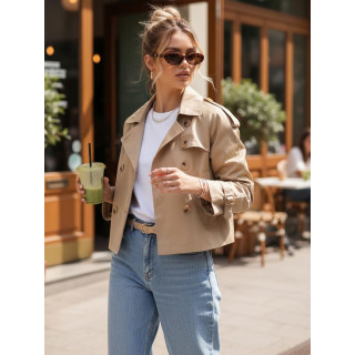 Kratek bež ženski trenčkot NY0771