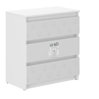 Otroška komoda R-3 - BELI MEDVED