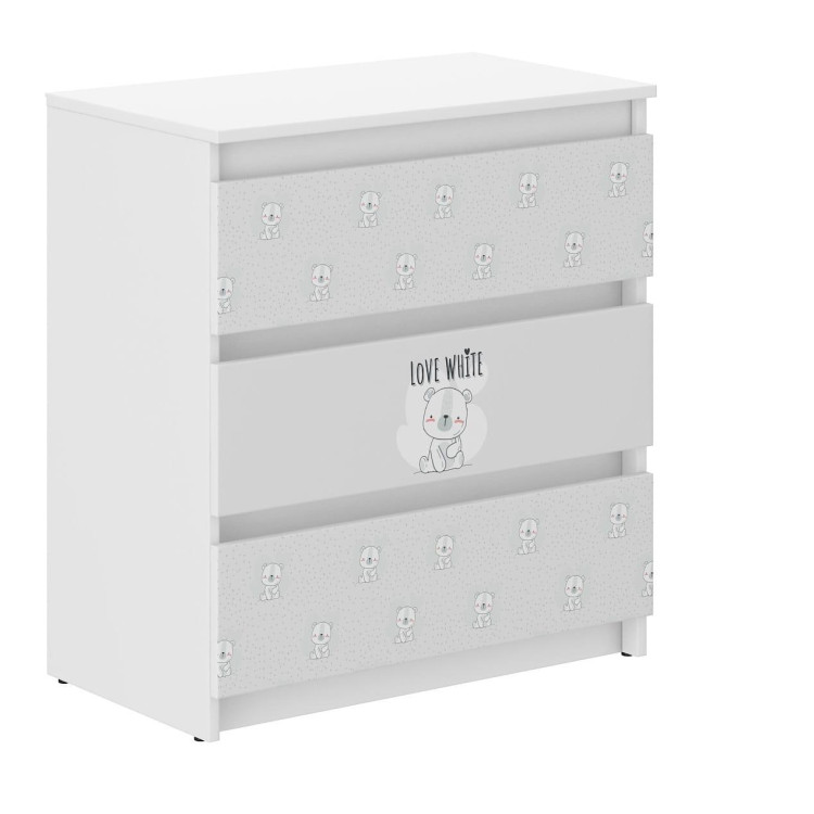Otroška komoda R-3 - BELI MEDVED