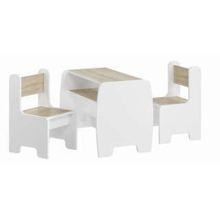 Otroška miza in stoli - bela + hrast