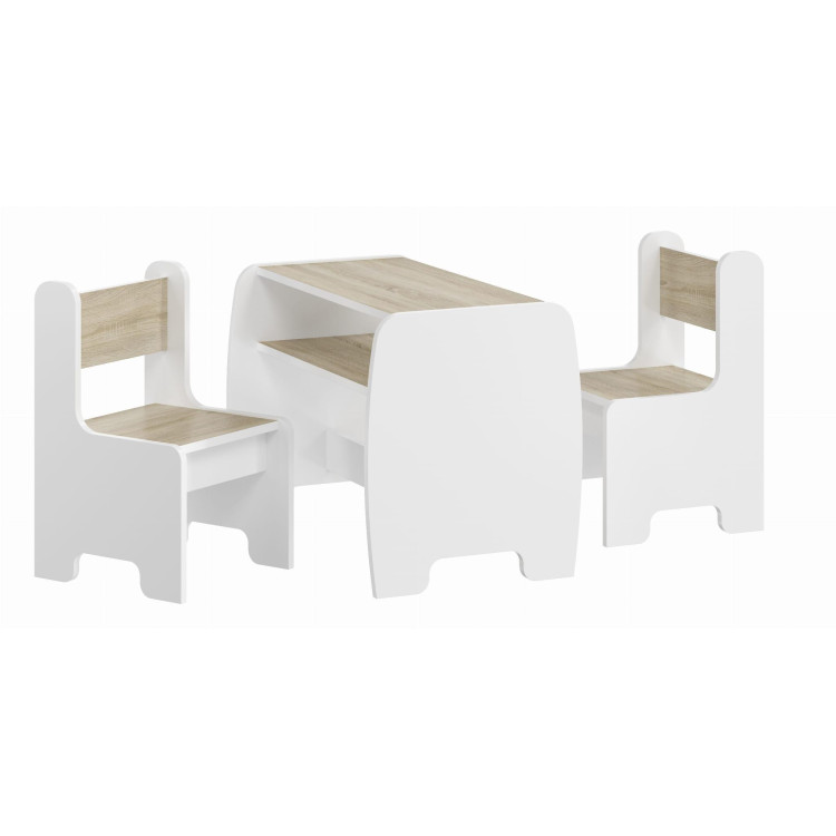 Otroška miza in stoli - bela + hrast