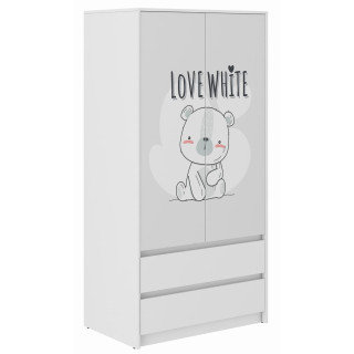 Otroška garderobna omara B-9 - BELI MEDVED