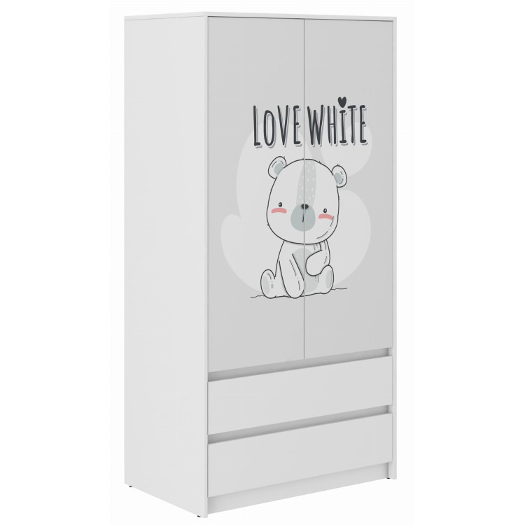 Otroška garderobna omara B-9 - BELI MEDVED