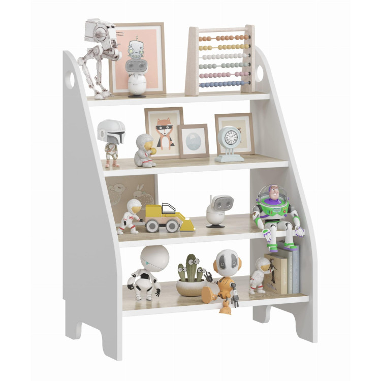 Otroška knjižna polica - bela + hrast