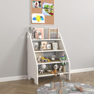 Otroška knjižna polica - bela + hrast