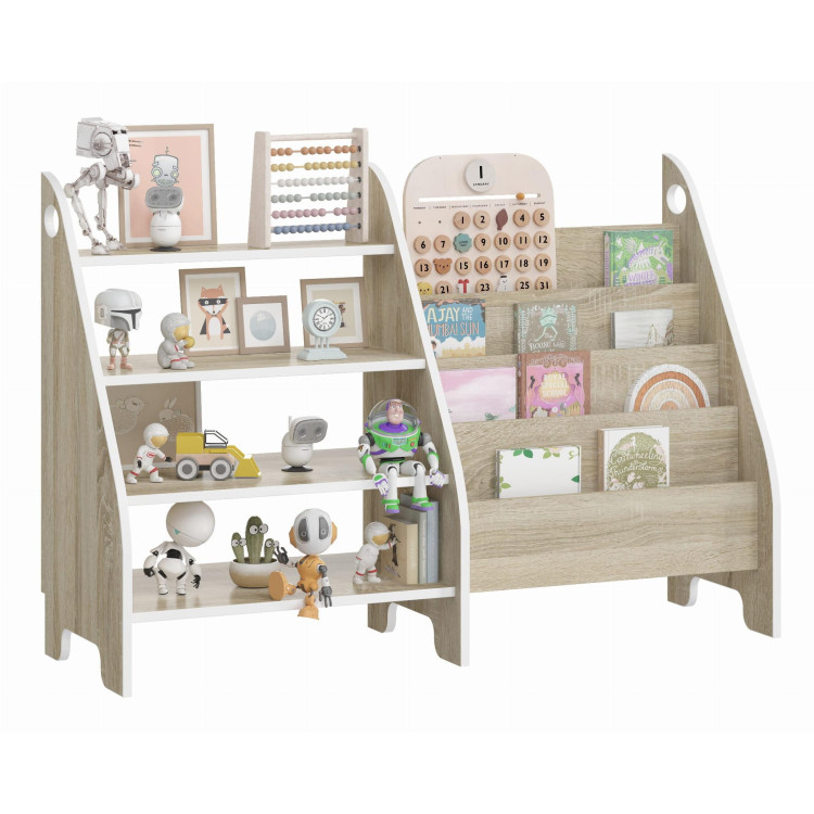 Otroška Montessori knjižnica + polica 2v1 - hrast