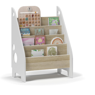 Otroška knjižnica Montessori - bela + hrast