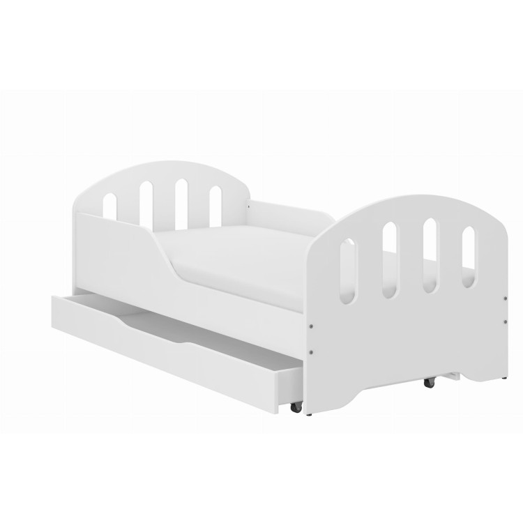 Bela otroška postelja SMILE s predalom - 160x80