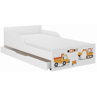 Otroška postelja PUFI s predalom - 180x90 GRADBIŠČE