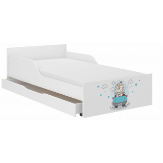 Otroška postelja PUFF s predalom - 160x80 LEVJI KRALJ