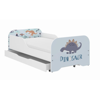 Otroška postelja MIKI s predalom - 160x80 STEGOSAURUS