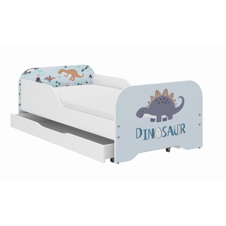 Otroška postelja MIKI s predalom - 160x80 STEGOSAURUS