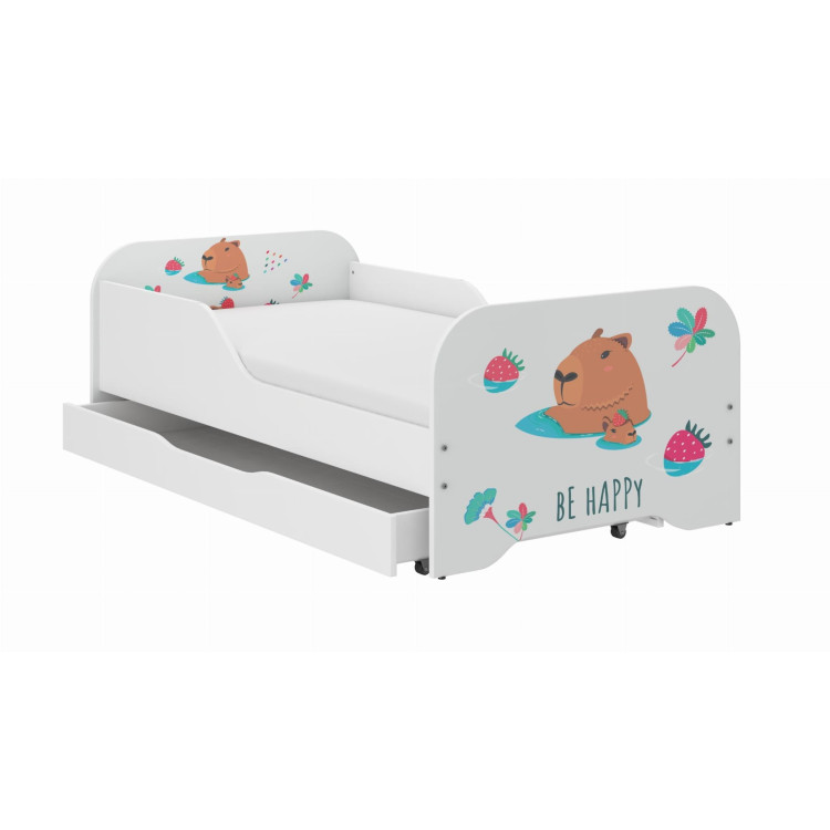 Otroška postelja MIKI s predalom - 160x80 CAPYBAR FAMILY