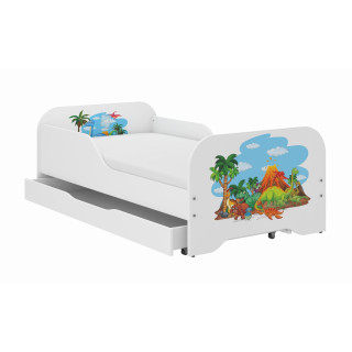 Otroška postelja MIKI s predalom - 160x80 SVET DINOZAVROV