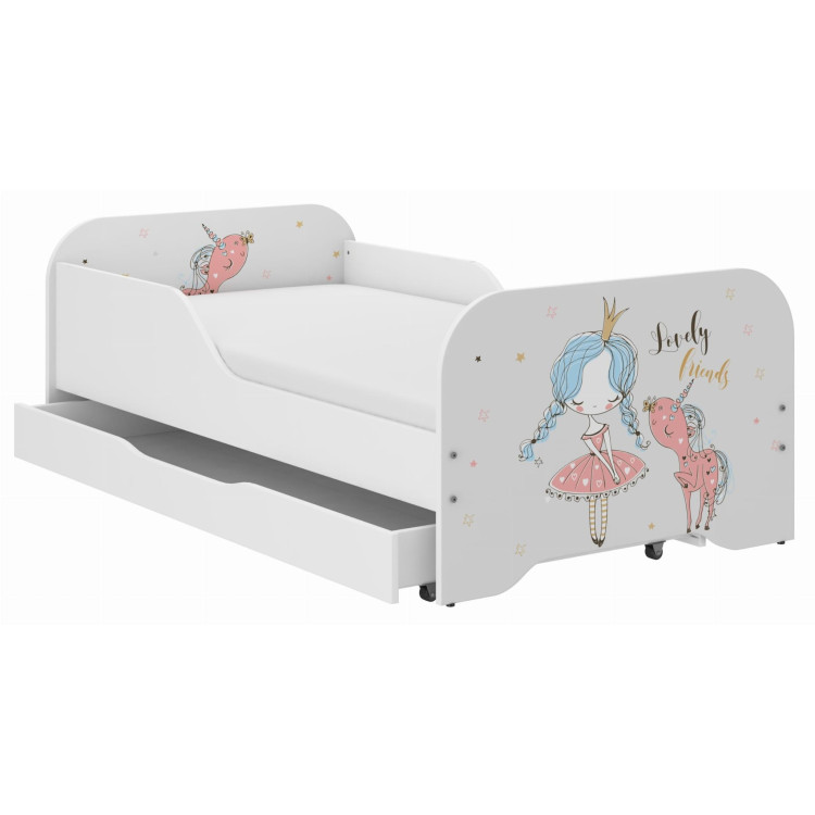 Otroška postelja MIKI - 140x70 PRINCESA S SAMOROGOM