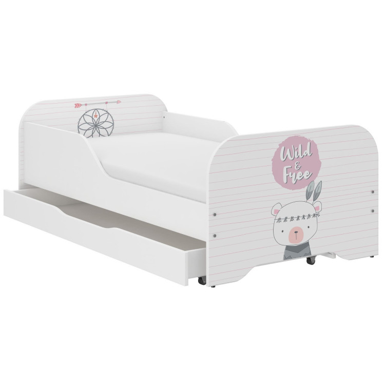 Otroška postelja MIKI s predalom - 160x80 INDIJSKI MEDVED