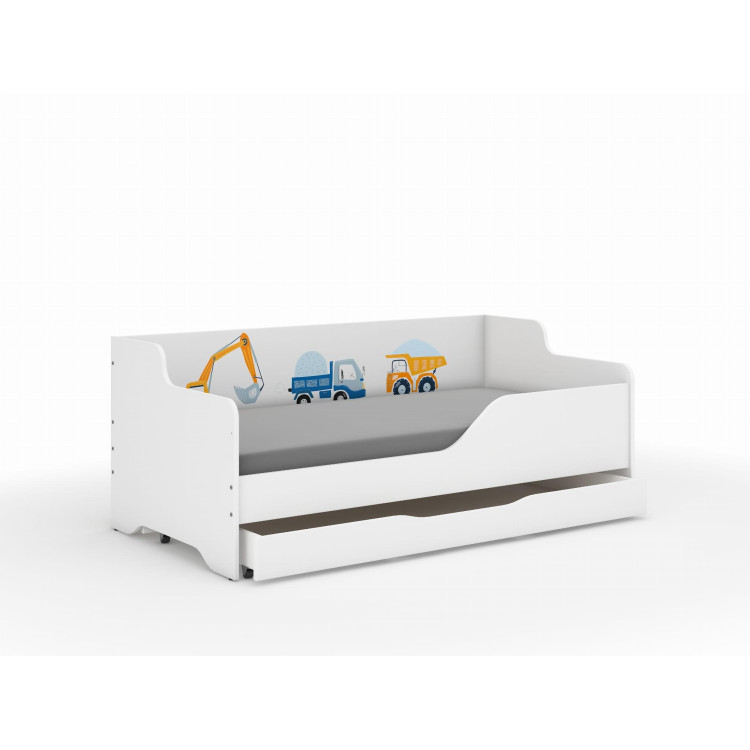 Otroška postelja LILU - 160x80 STROJKI IN AVTOMOBILI