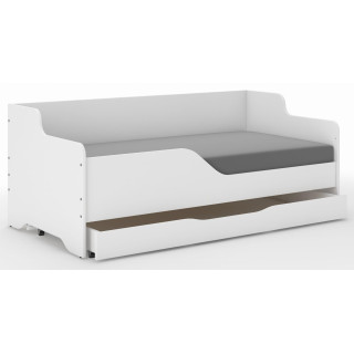 Bela otroška postelja LILU s predalom - 160x80