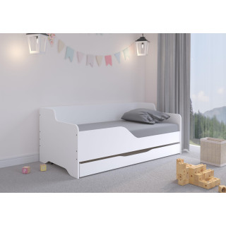 Bela otroška postelja LILU s predalom - 160x80