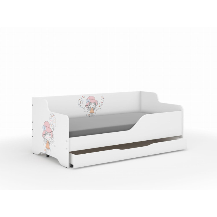 Otroška postelja LILU - 160x80 DEKLIČKA Z BALONOM