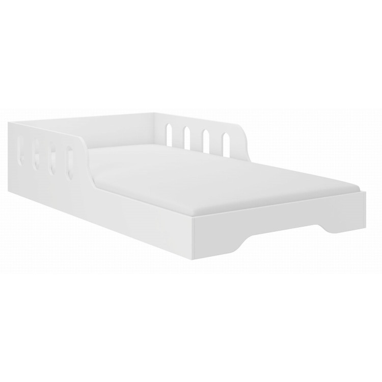 Bela otroška postelja MALU z ograjo - 160x80