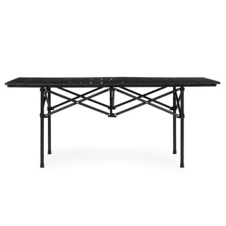Črna zložljiva kamping miza s torbo - 120x55 cm