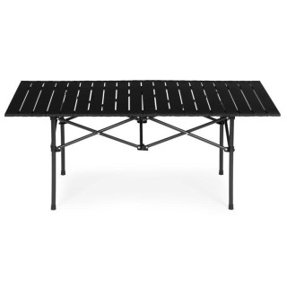 Črna zložljiva kamping miza s torbo - 120x55 cm